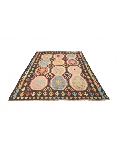 Tappeto Kilim Afghanistan marrone bianco 175x239