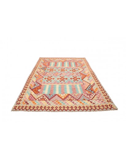 Tappeto Kilim Afghanistan beige rosso 184x247