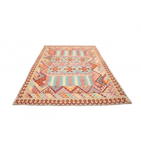 Tappeto Kilim Afghanistan beige rosso 184x247