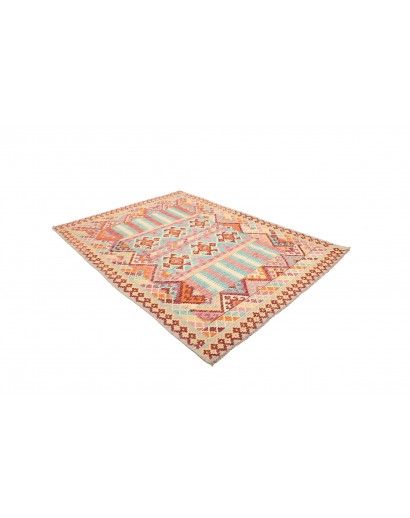 Tappeto Kilim Afghanistan beige rosso 184x247