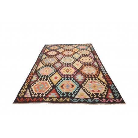 Tappeto Kilim Afghanistan marrone grigio 169x247