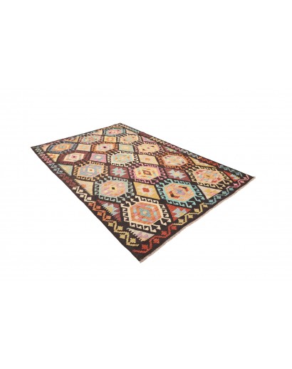 Tappeto Kilim Afghanistan marrone grigio 169x247