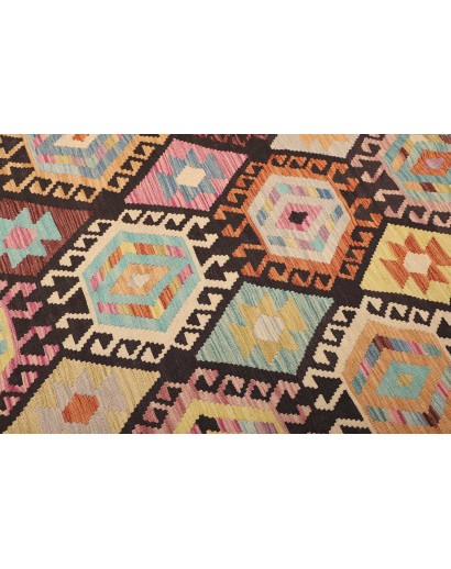 Tappeto Kilim Afghanistan marrone grigio 169x247