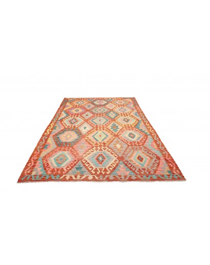 Tappeto Kilim Afghanistan marrone rosso 177x252