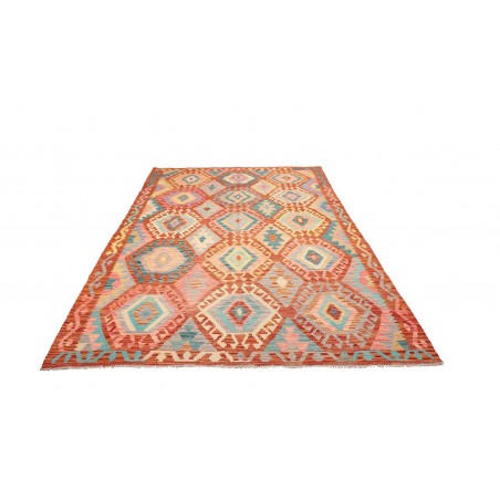 Tappeto Kilim Afghanistan marrone rosso 177x252