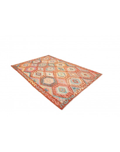 Tappeto Kilim Afghanistan marrone rosso 177x252