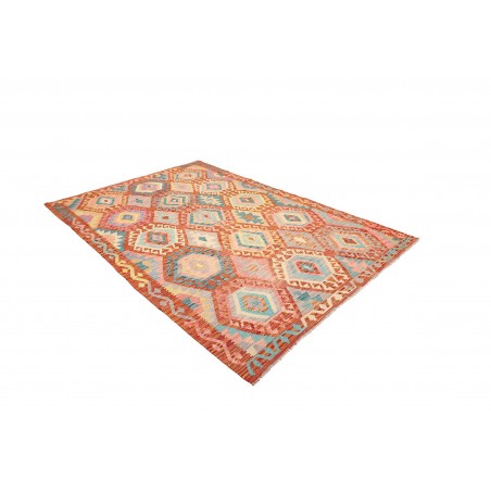 Tappeto Kilim Afghanistan marrone rosso 177x252