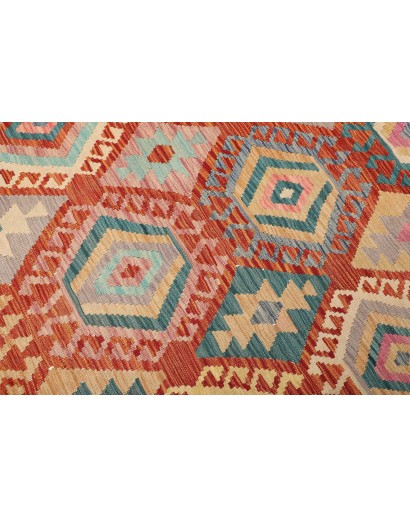 Tappeto Kilim Afghanistan marrone rosso 177x252