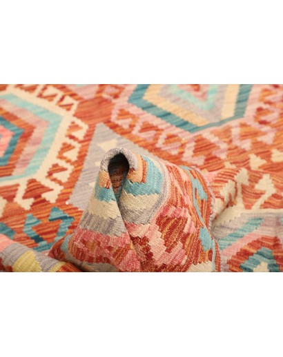 Tappeto Kilim Afghanistan marrone rosso 177x252