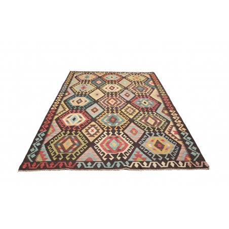 Tappeto Kilim Afghanistan marrone verde 174x238