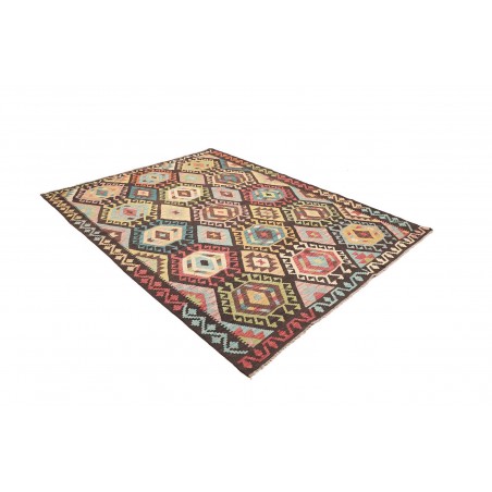 Tappeto Kilim Afghanistan marrone verde 174x238