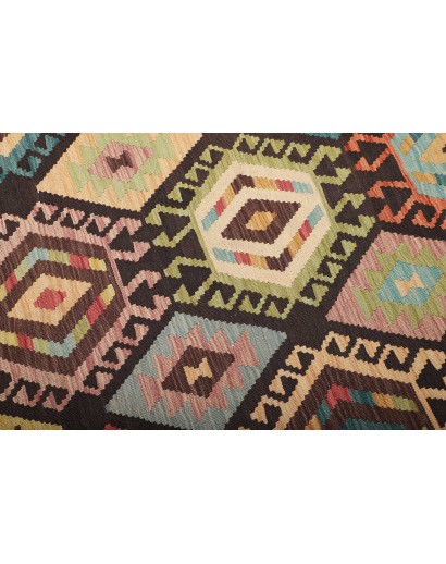 Tappeto Kilim Afghanistan marrone verde 174x238