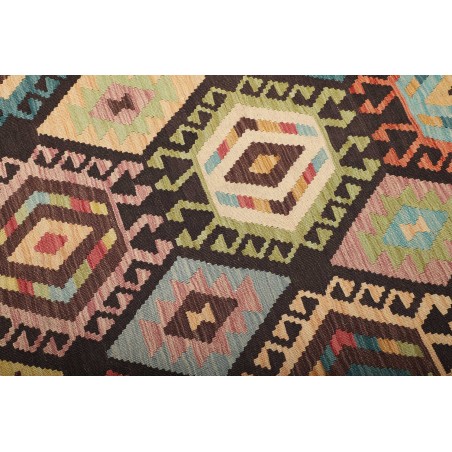 Tappeto Kilim Afghanistan marrone verde 174x238