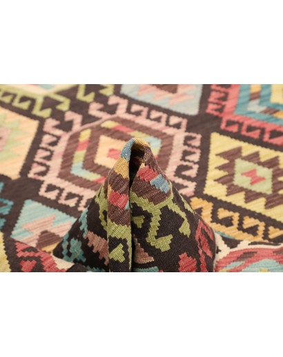 Tappeto Kilim Afghanistan marrone verde 174x238