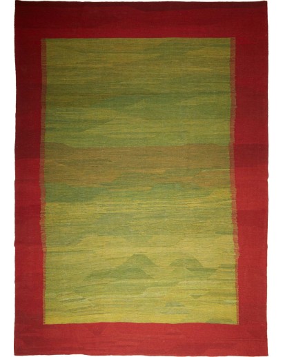 Tappeto Kilim Persia verde marrone 277x395