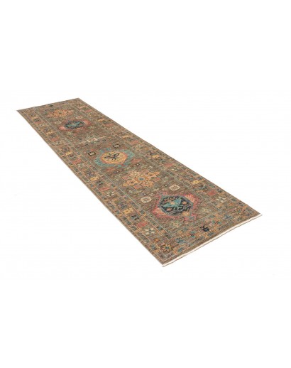 Tappeto Tribal Pakistan bianco 81x294