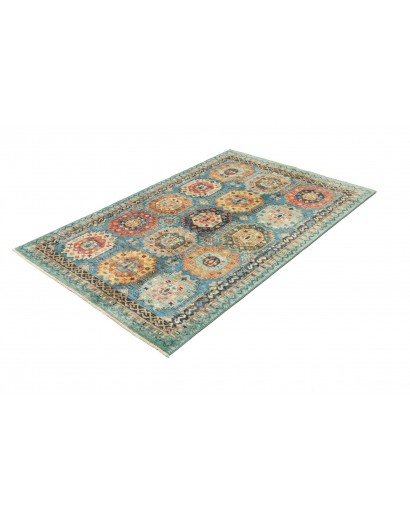 Tappeto Tribal Pakistan azzurro grigio 121x187