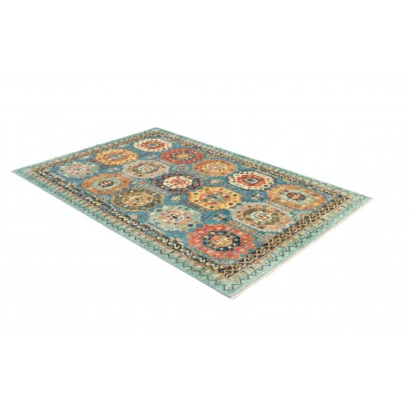 Tappeto Tribal Pakistan azzurro grigio 121x187