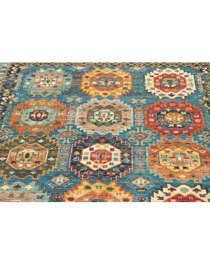 Tappeto Tribal Pakistan azzurro grigio 121x187