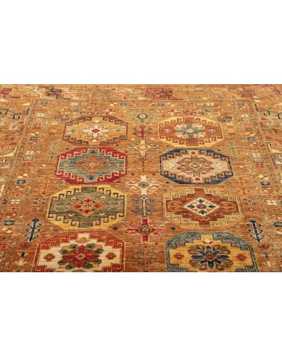 Tappeto Tribal Pakistan arancione bianco 149x202