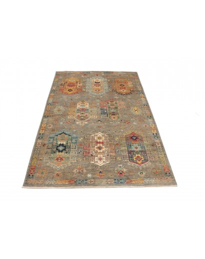 Tappeto Tribal Pakistan marrone grigio 122x181