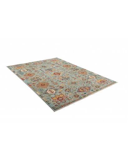 Tappeto Tribal Pakistan marrone azzurro 147x206