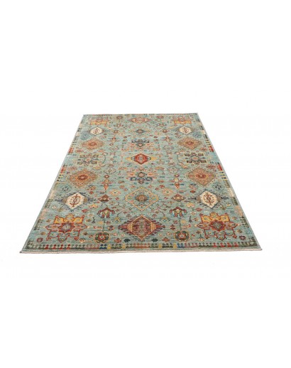 Tappeto Tribal Pakistan marrone azzurro 147x206