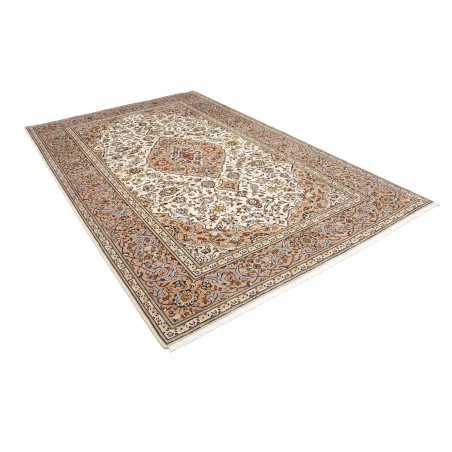 Tappeto Kashan Persia bianco marrone 195x315