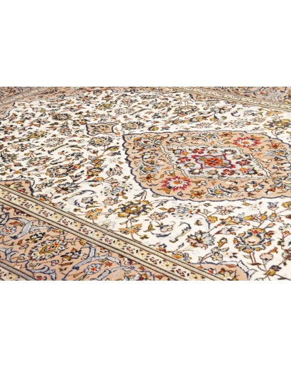 Tappeto Kashan Persia bianco marrone 195x315