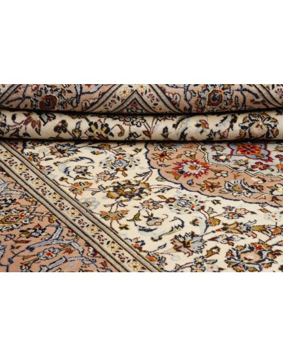 Tappeto Kashan Persia bianco marrone 195x315