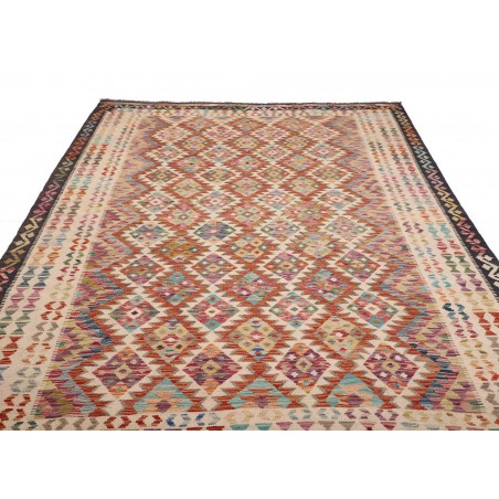 Tappeto Kilim Afghanistan marrone grigio 198x294