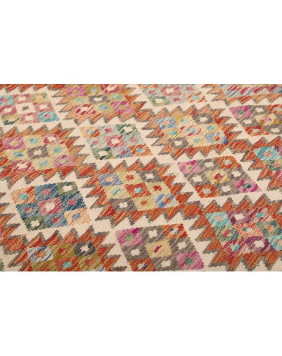 Tappeto Kilim Afghanistan marrone grigio 198x294