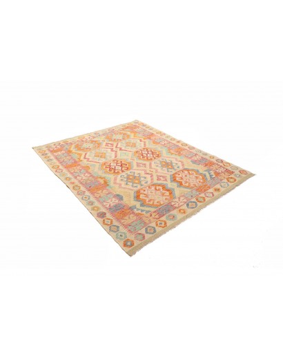 Tappeto Kilim Afghanistan giallo arancione 155x193