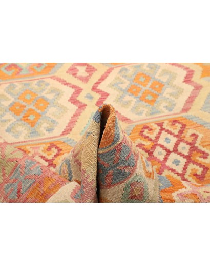 Tappeto Kilim Afghanistan giallo arancione 155x193