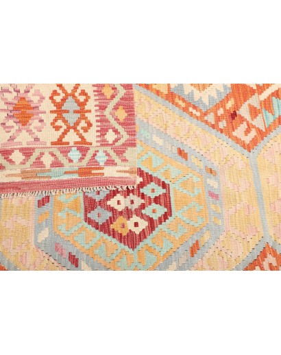 Tappeto Kilim Afghanistan bianco arancione 158x215