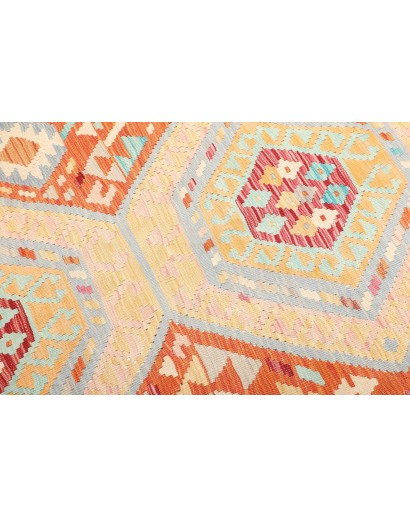 Tappeto Kilim Afghanistan bianco arancione 158x215