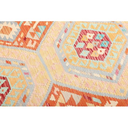 Tappeto Kilim Afghanistan bianco arancione 158x215