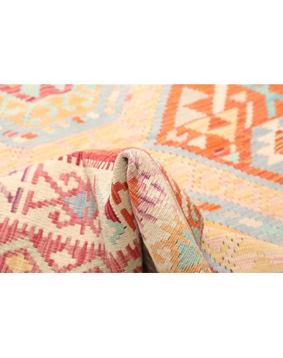 Tappeto Kilim Afghanistan bianco arancione 158x215