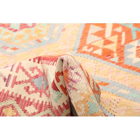 Tappeto Kilim Afghanistan bianco arancione 158x215