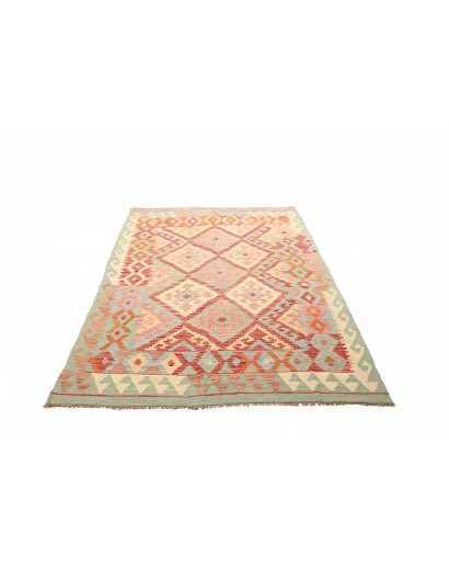 Tappeto Kilim Afghanistan giallo rosso 147x201