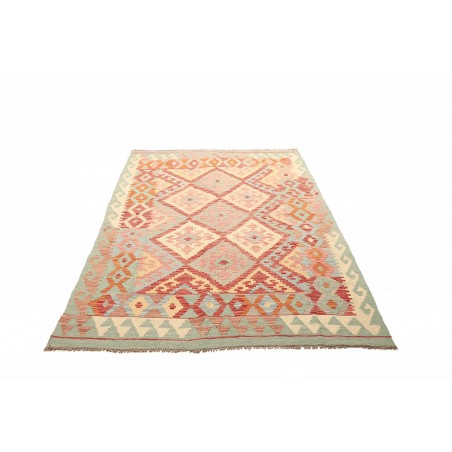 Tappeto Kilim Afghanistan giallo rosso 147x201