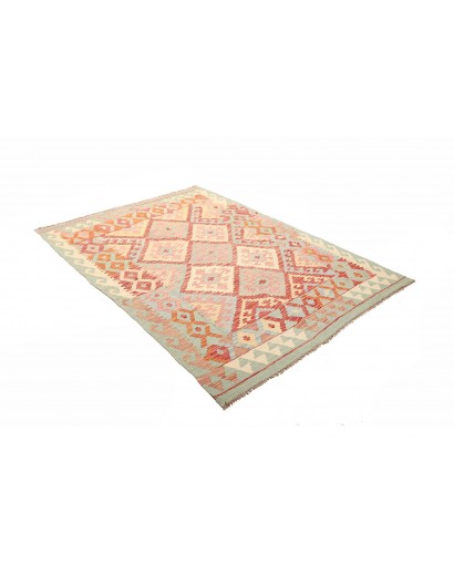 Tappeto Kilim Afghanistan giallo rosso 147x201