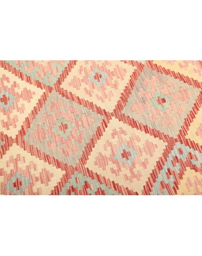 Tappeto Kilim Afghanistan giallo rosso 147x201