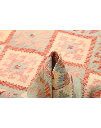 Tappeto Kilim Afghanistan giallo rosso 147x201