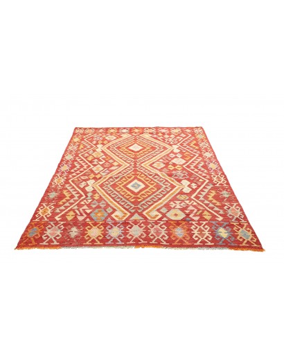 Tappeto Kilim Afghanistan rosso marrone 151x197