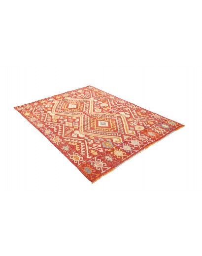 Tappeto Kilim Afghanistan rosso marrone 151x197