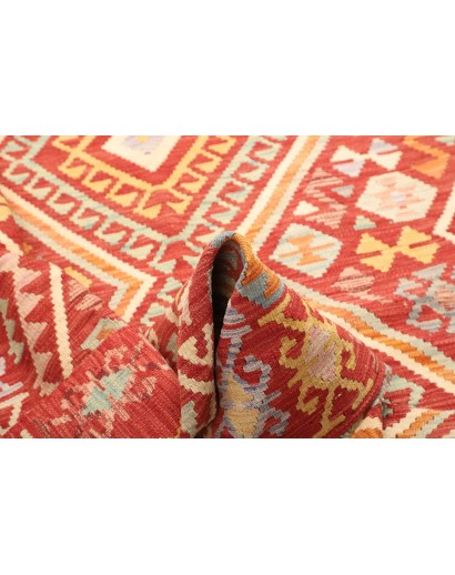 Tappeto Kilim Afghanistan rosso marrone 151x197