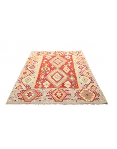 Tappeto Kilim Afghanistan giallo arancione 153x204