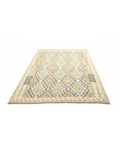 Tappeto Kilim Afghanistan beige bianco 154x199