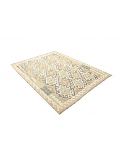 Tappeto Kilim Afghanistan beige bianco 154x199